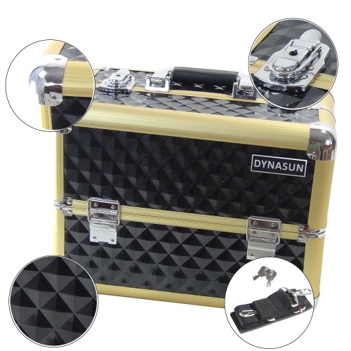 DynaSun BS36 XXL Gold Designer Beautycase Kosmetikkoffer Schmuckfach